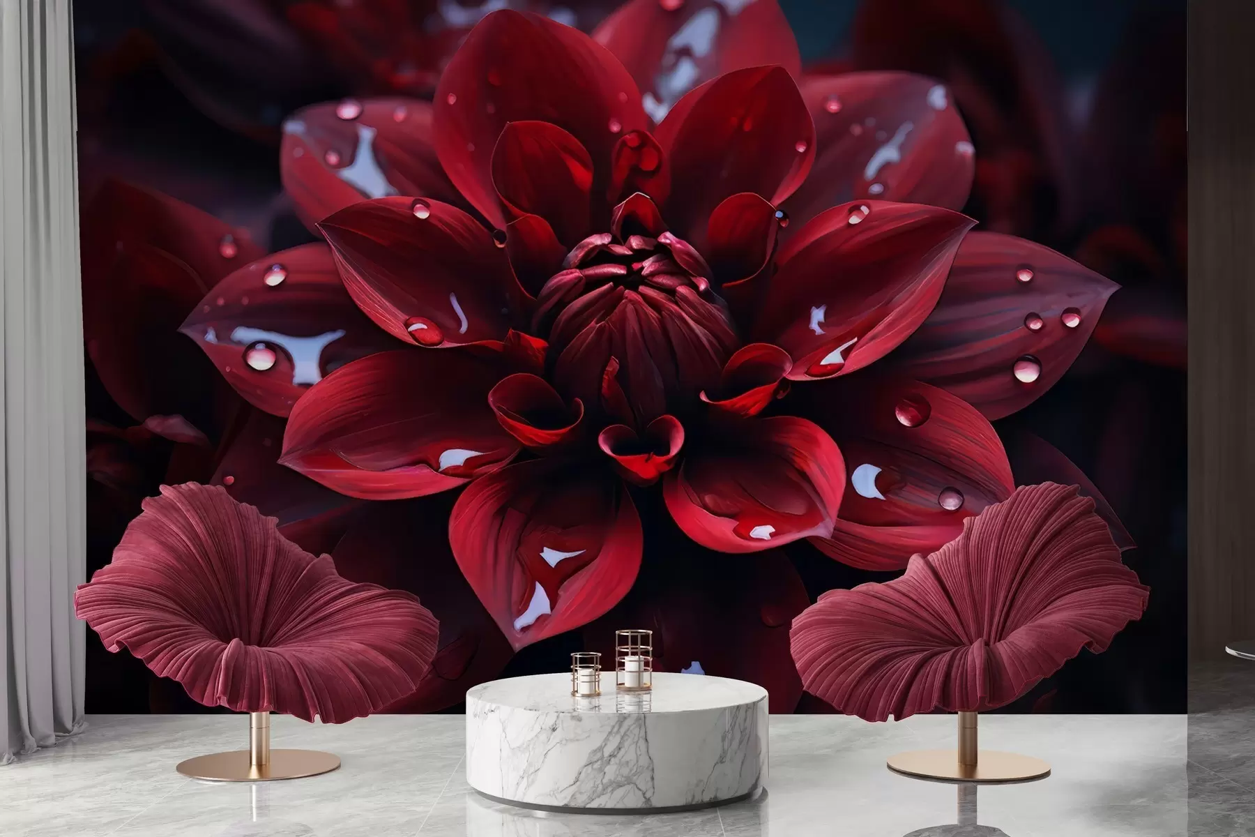 fototapeter Saftig krysantemum w05057