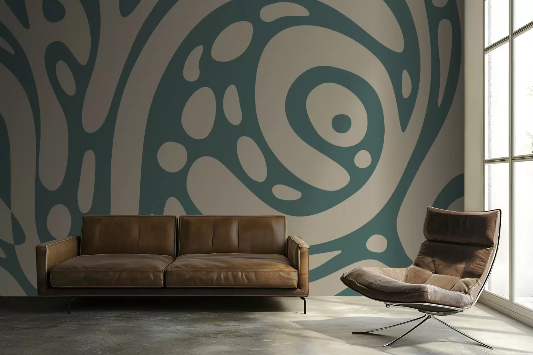 fototapeter Abstrakt mønster med flytende organiske former w05071