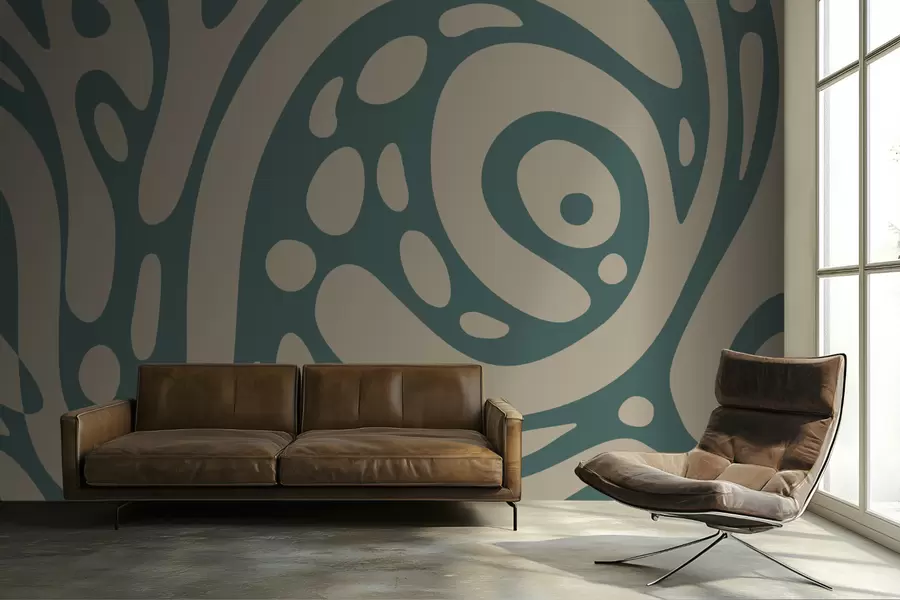 fototapeter Abstrakt mønster med flytende organiske former w05071