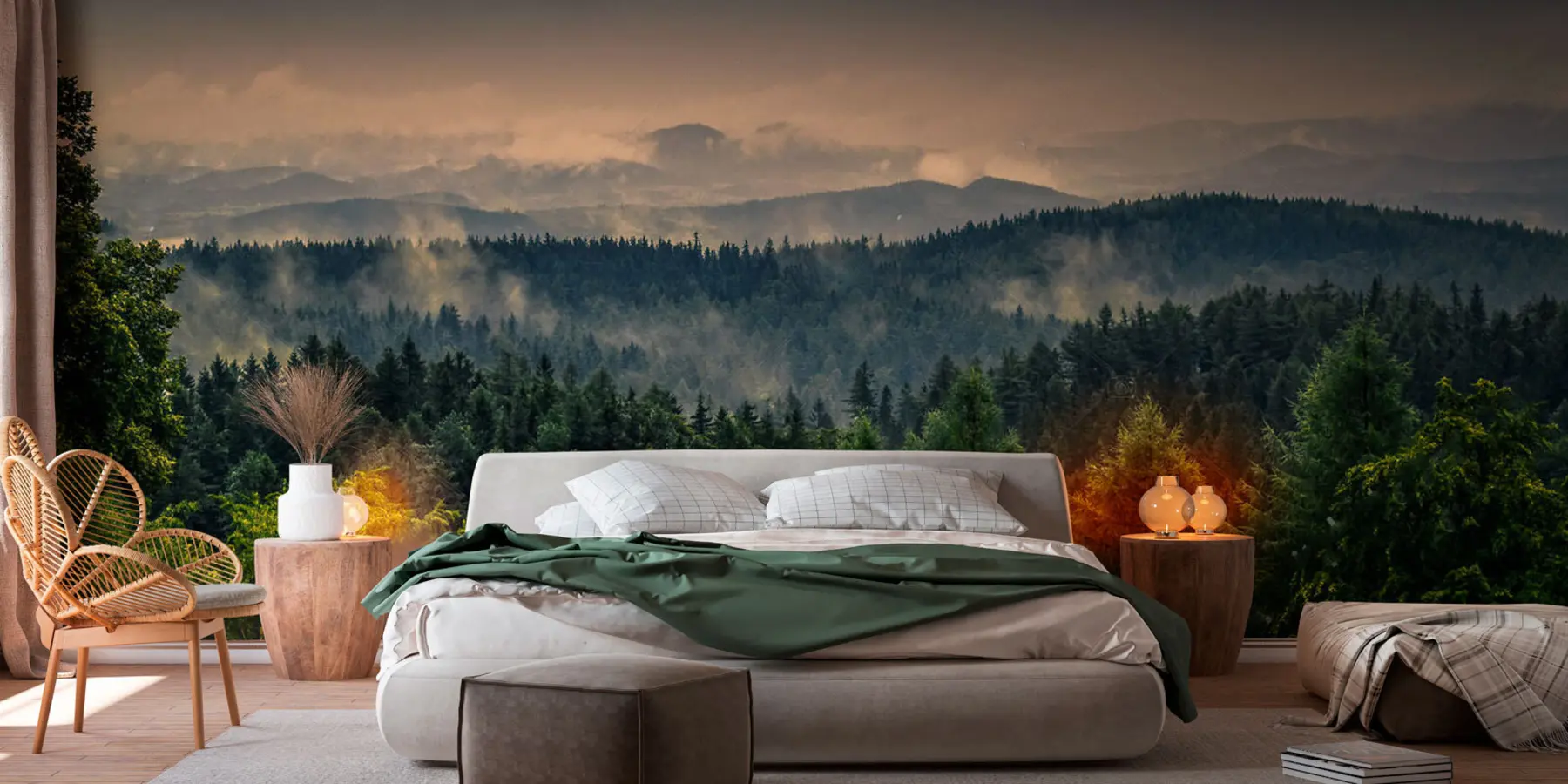 fototapeter Trær av trær i tåken u72174