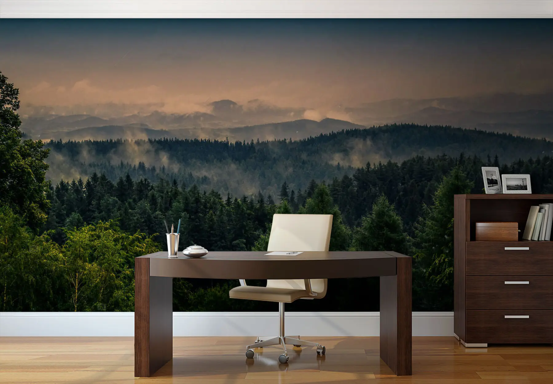 fototapeter Trær av trær i tåken u72174