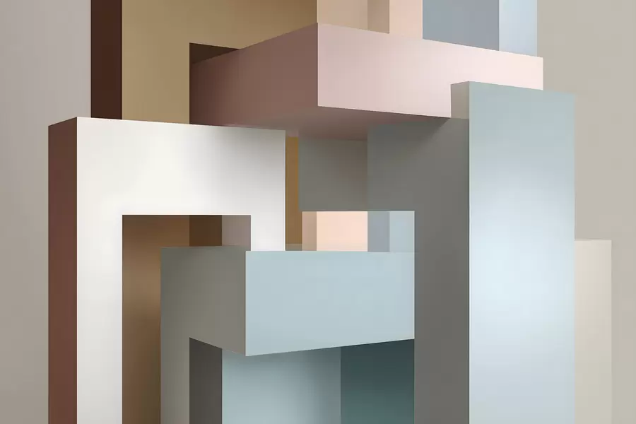 fototapeter abstrakt geometri i 3D-stil w05065