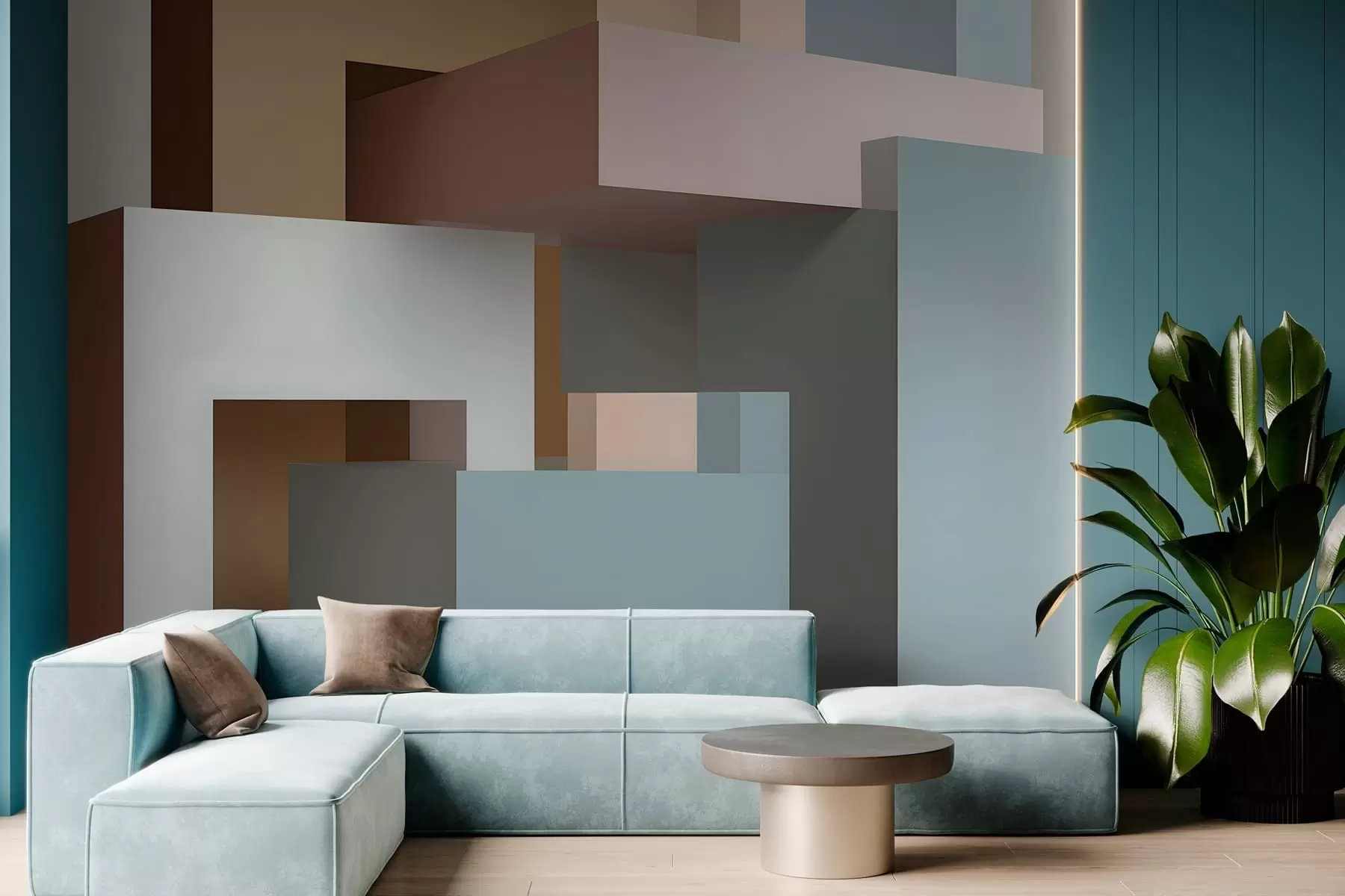 fototapeter abstrakt geometri i 3D-stil w05065