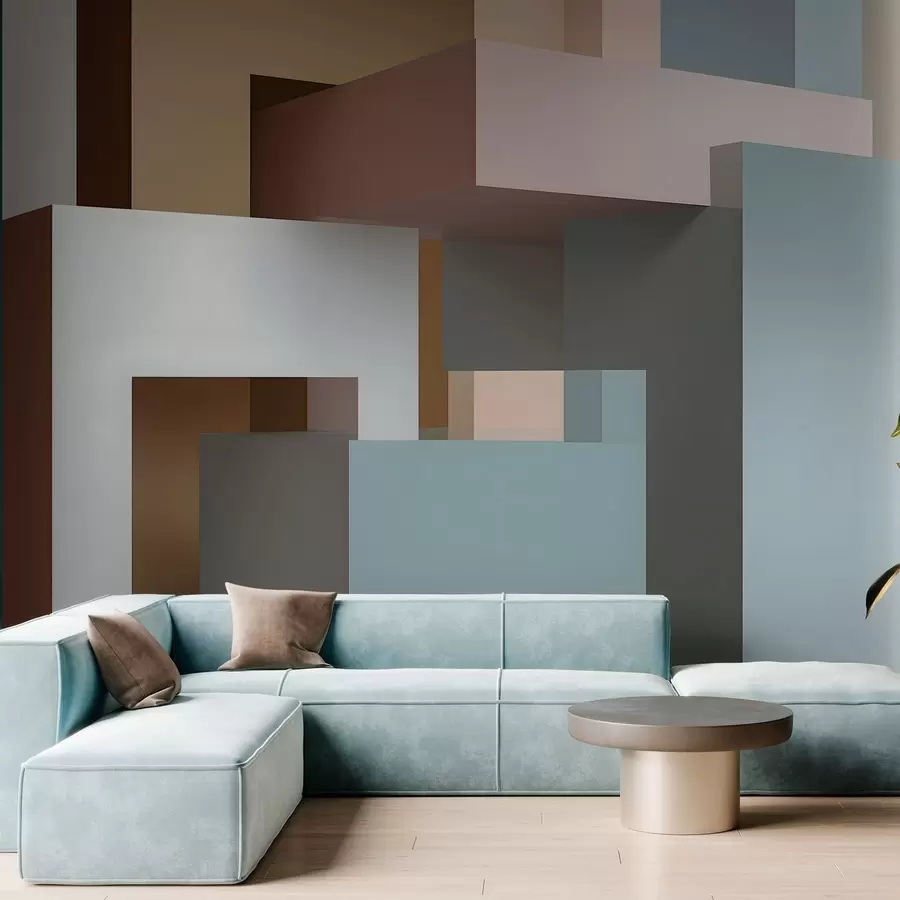 fototapeter abstrakt geometri i 3D-stil w05065