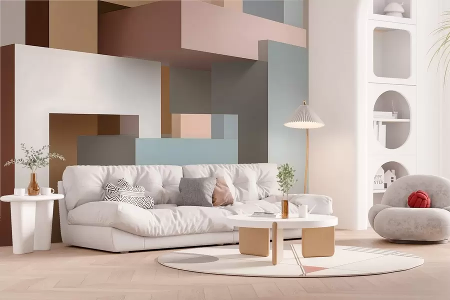 fototapeter abstrakt geometri i 3D-stil w05065