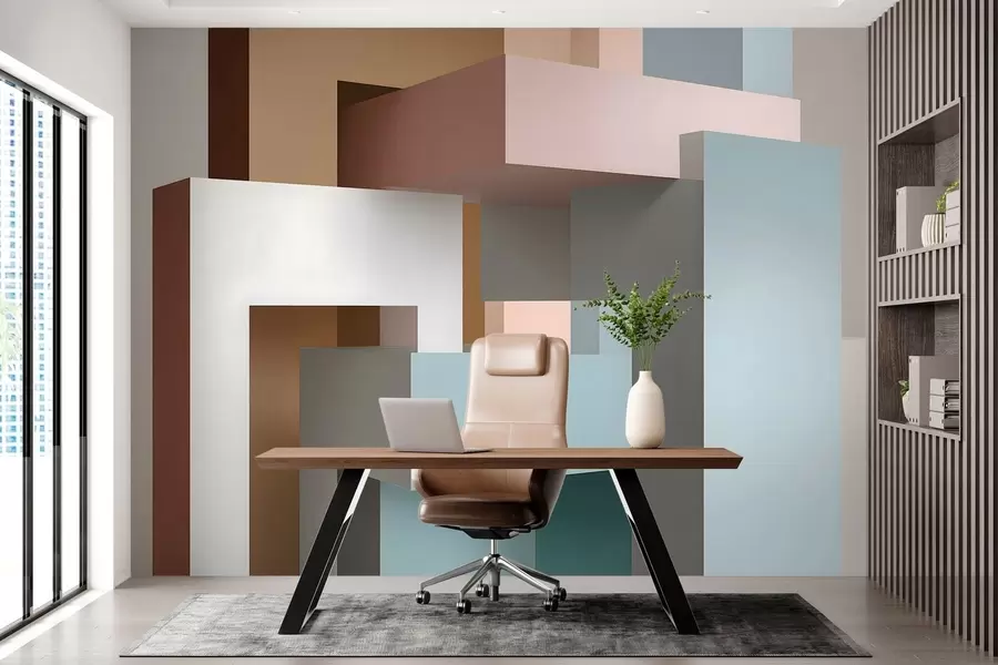 fototapeter abstrakt geometri i 3D-stil w05065