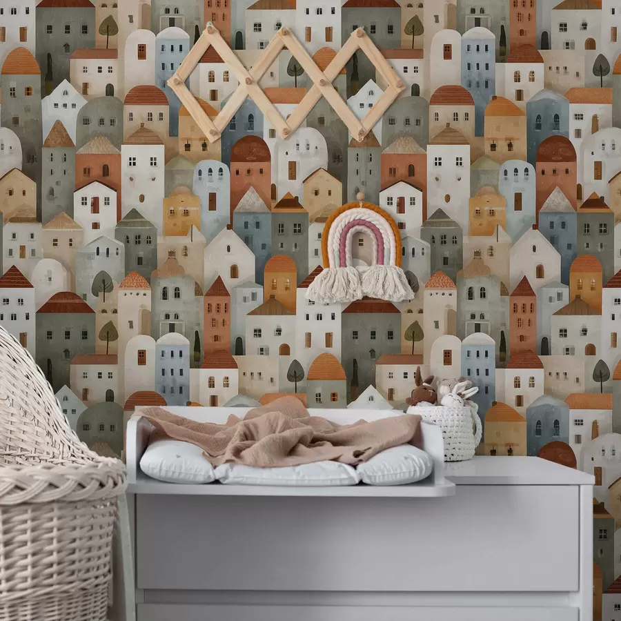 fototapeter Små byhus a00970