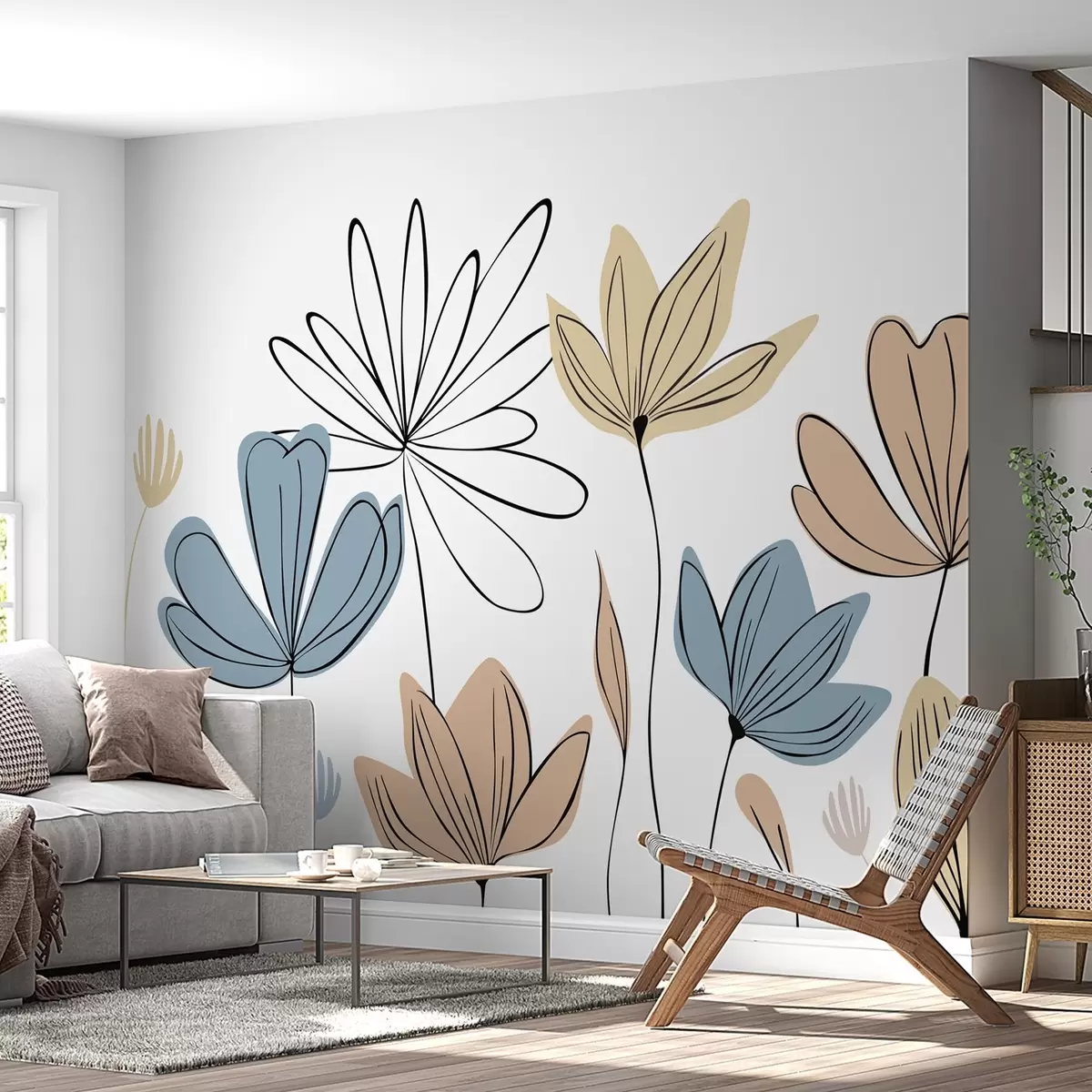 fototapeter Abstrakte blomster w05191v1