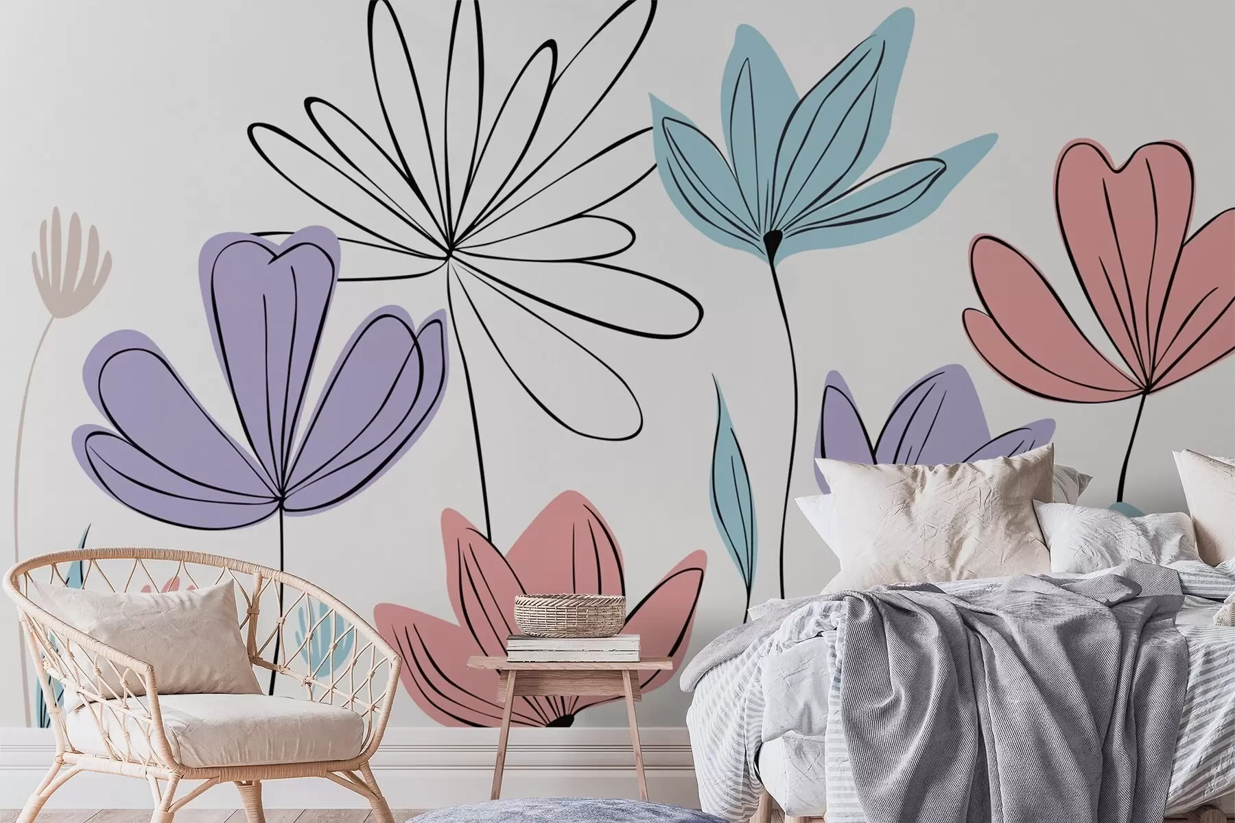 fototapeter Abstrakte blomster w05191v2