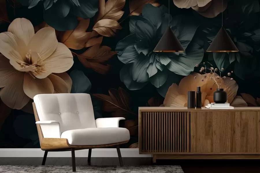 fototapeter Mørk blomstrende hage w05007