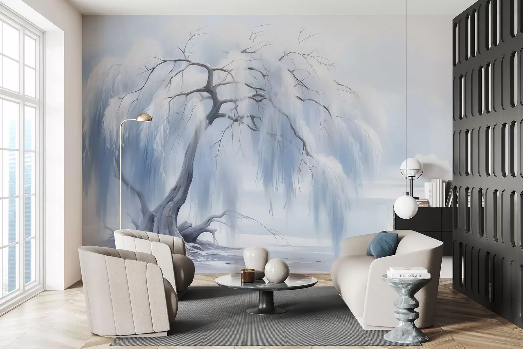 fototapeter Frodig malt tre w05179