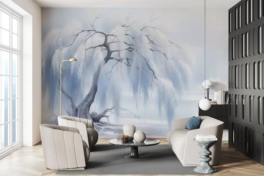 fototapeter Frodig malt tre w05179