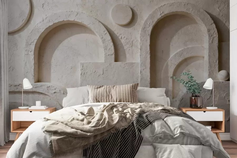 fototapeter Volumetrisk geometri laget av betong w05186