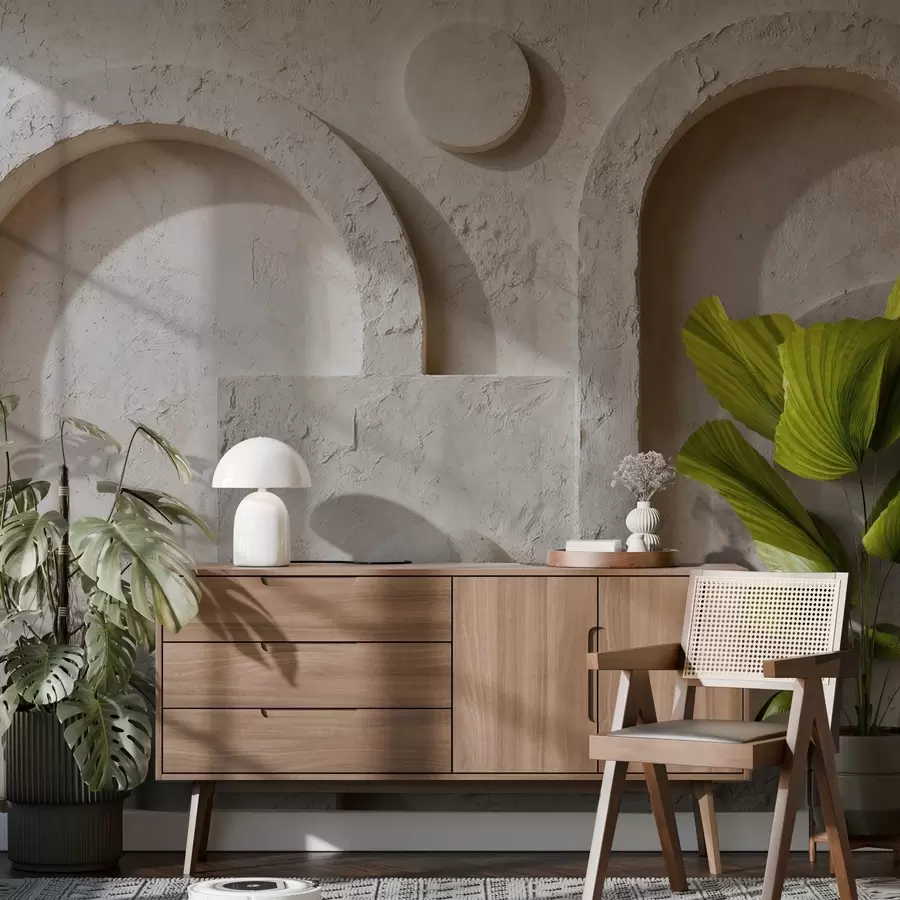 fototapeter Volumetrisk geometri laget av betong w05186