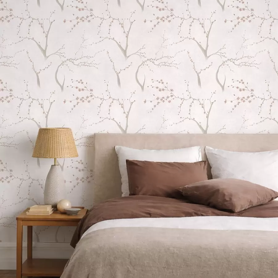 fototapeter Lette grener med rosa blomster a01111v1