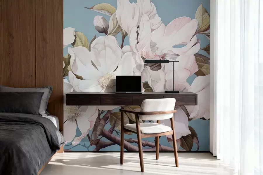 fototapeter Frodige blomster på en gren w05178