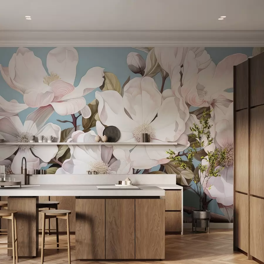 fototapeter Frodige blomster på en gren w05178