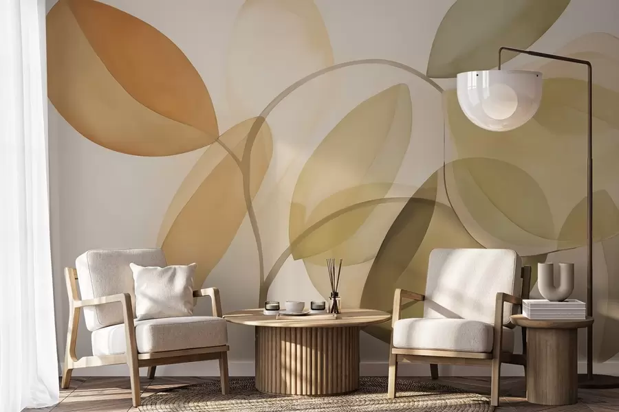 fototapeter Abstrakt bladimitasjon av maleri w05208