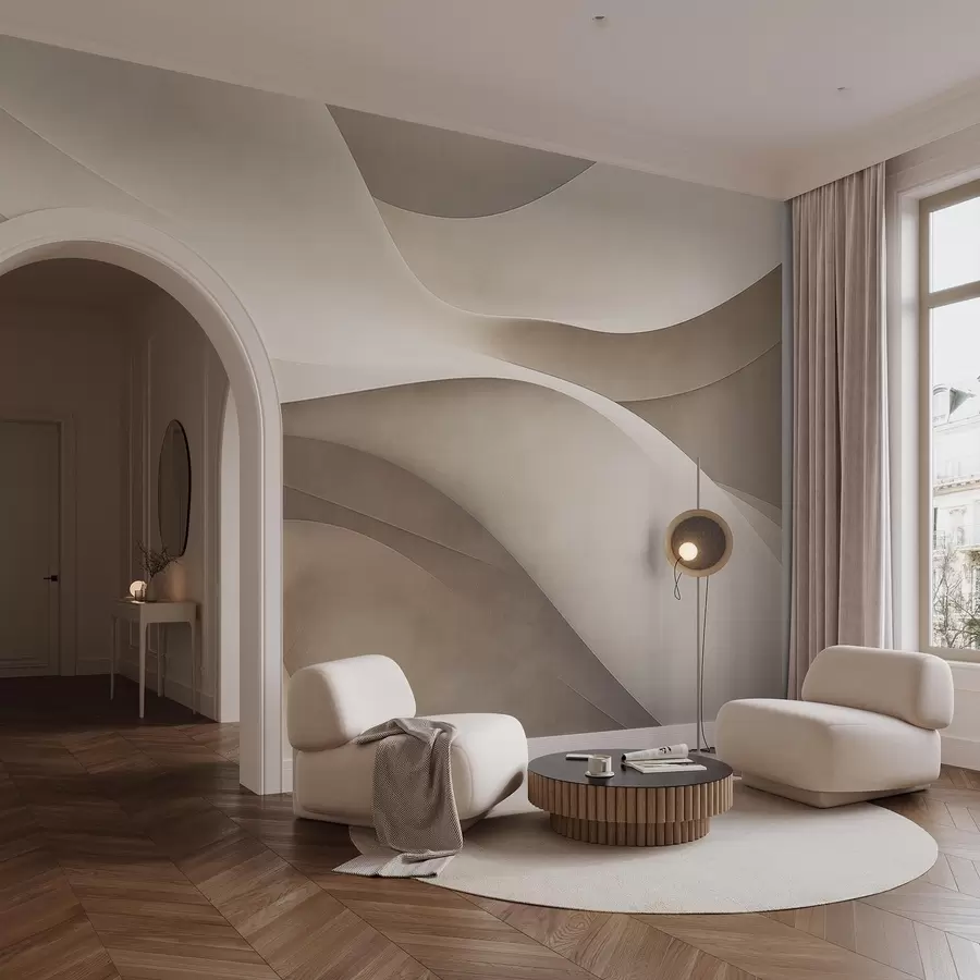 fototapeter Abstrakt vegg, bølger w09694