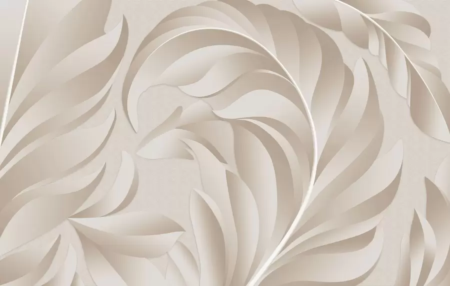 fototapeter store teksturerte fjær i beige og pudderfarger w05231