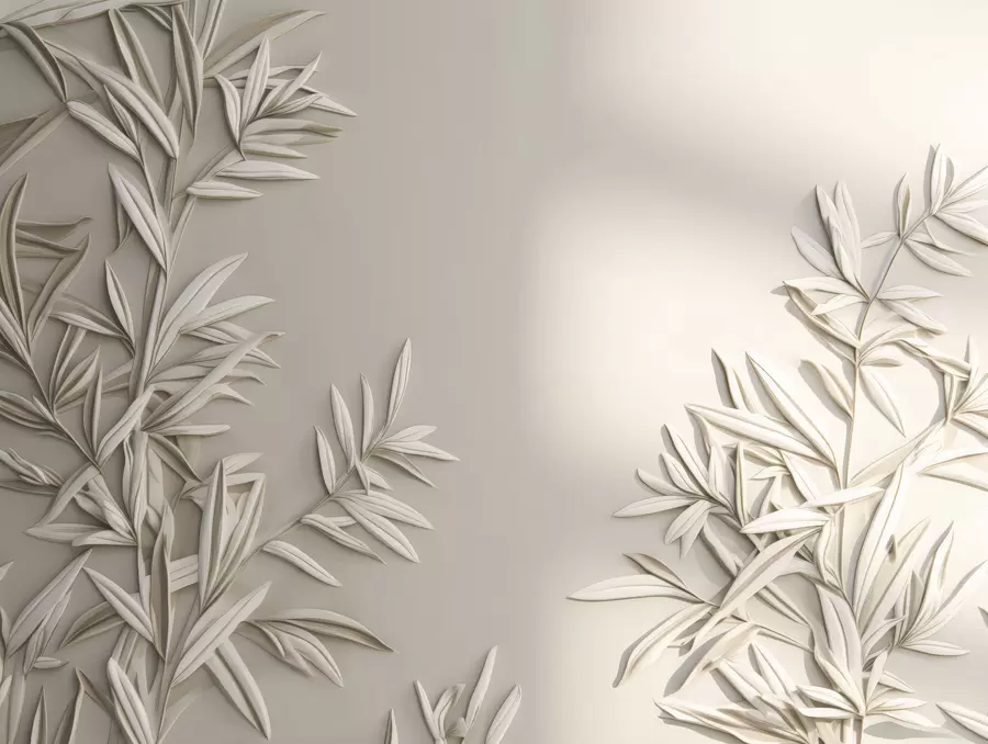 fototapeter Imitasjon av basrelieffblader w05244