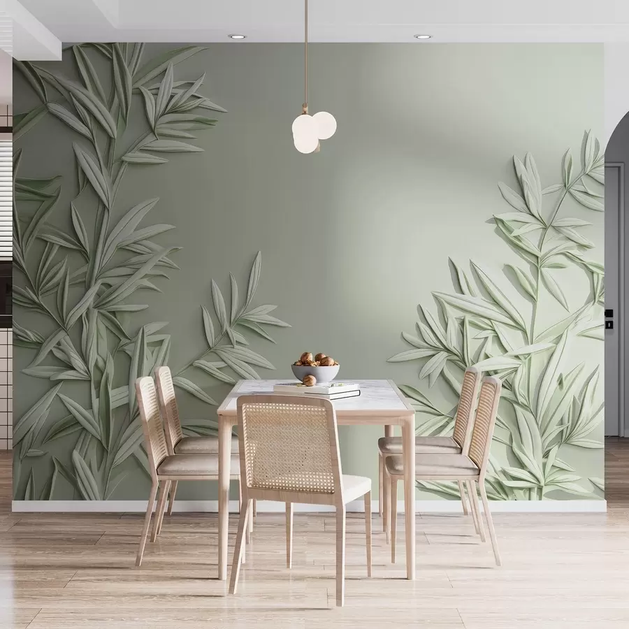 fototapeter Imitasjon av basrelieffblader w05244v1