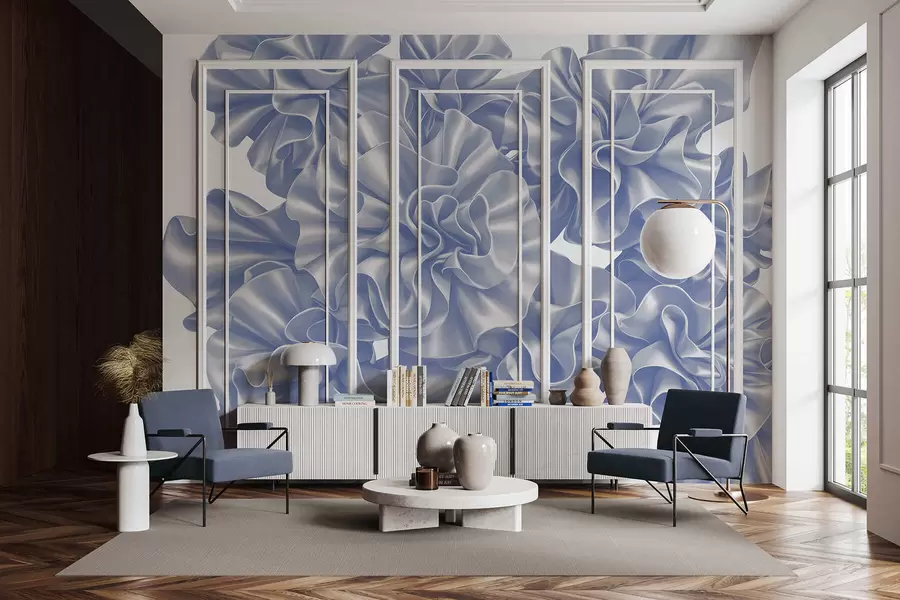 fototapeter Imitasjon av blomster fra bånd w05252v1