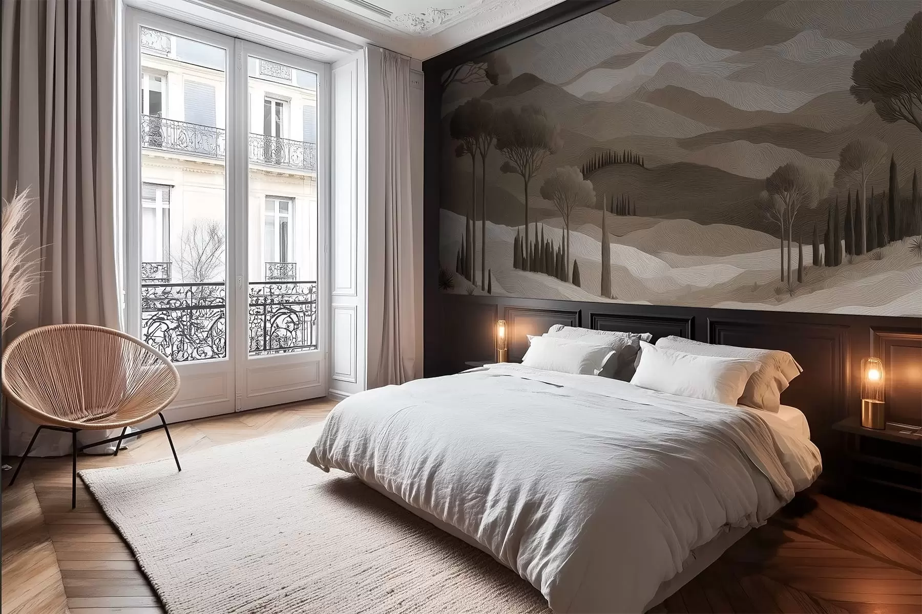 fototapeter Landskap i oljemaleri-stil w05258v1