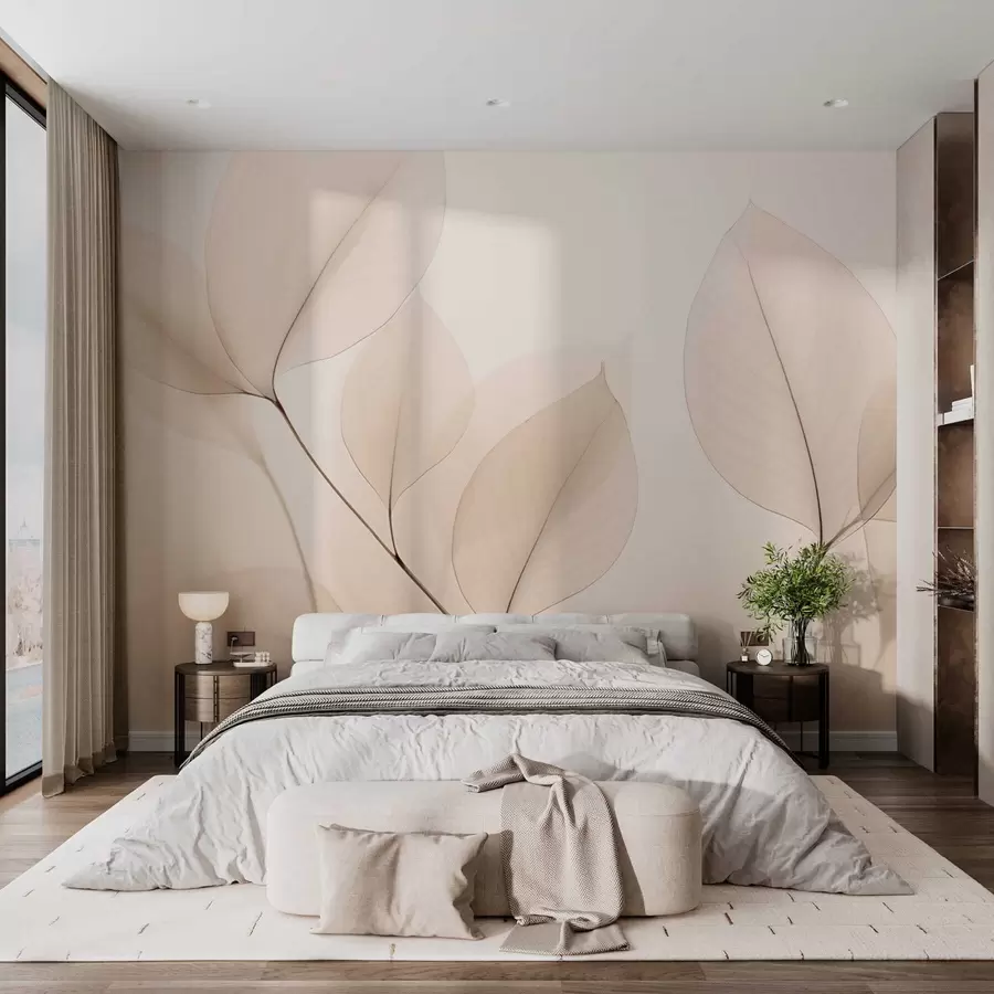 fototapeter Hvit blomst med fin linje w05268