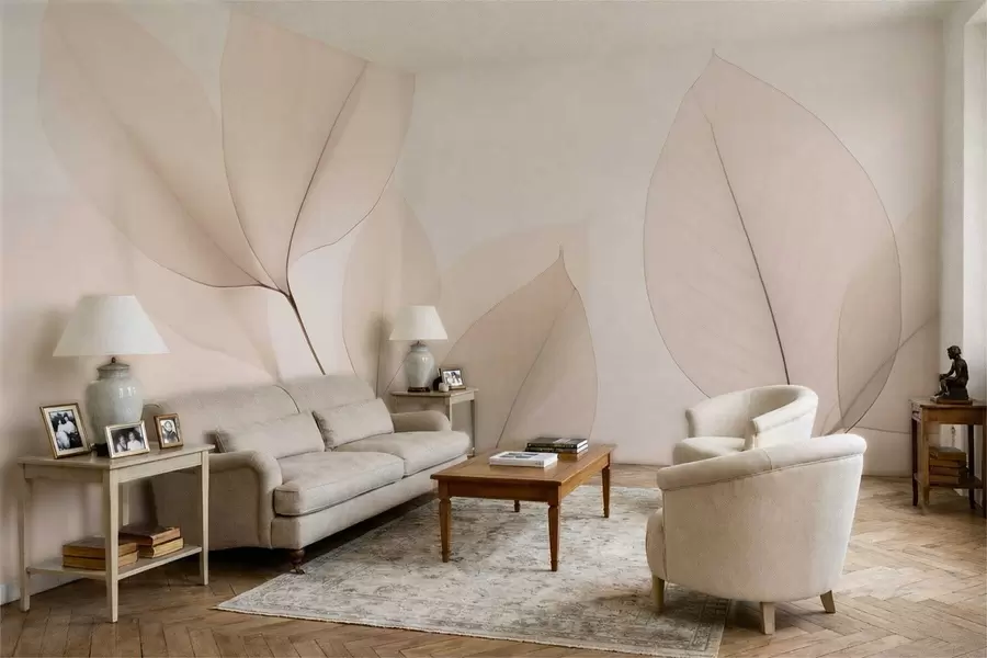 fototapeter Hvit blomst med fin linje w05268