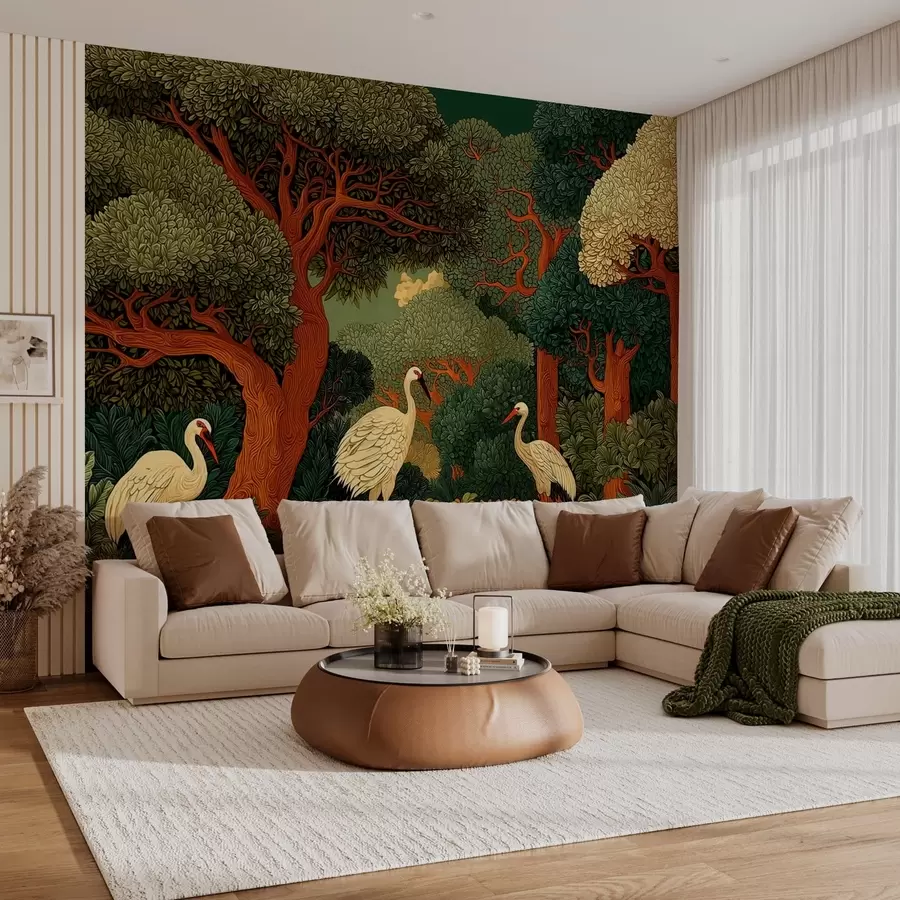 fototapeter Skog med kraner w05259