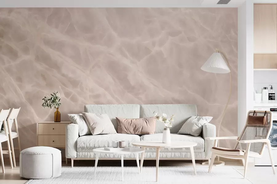 fototapeter Elegant abstrakt kunstverk i beige farger med marmorimitasjon w09684