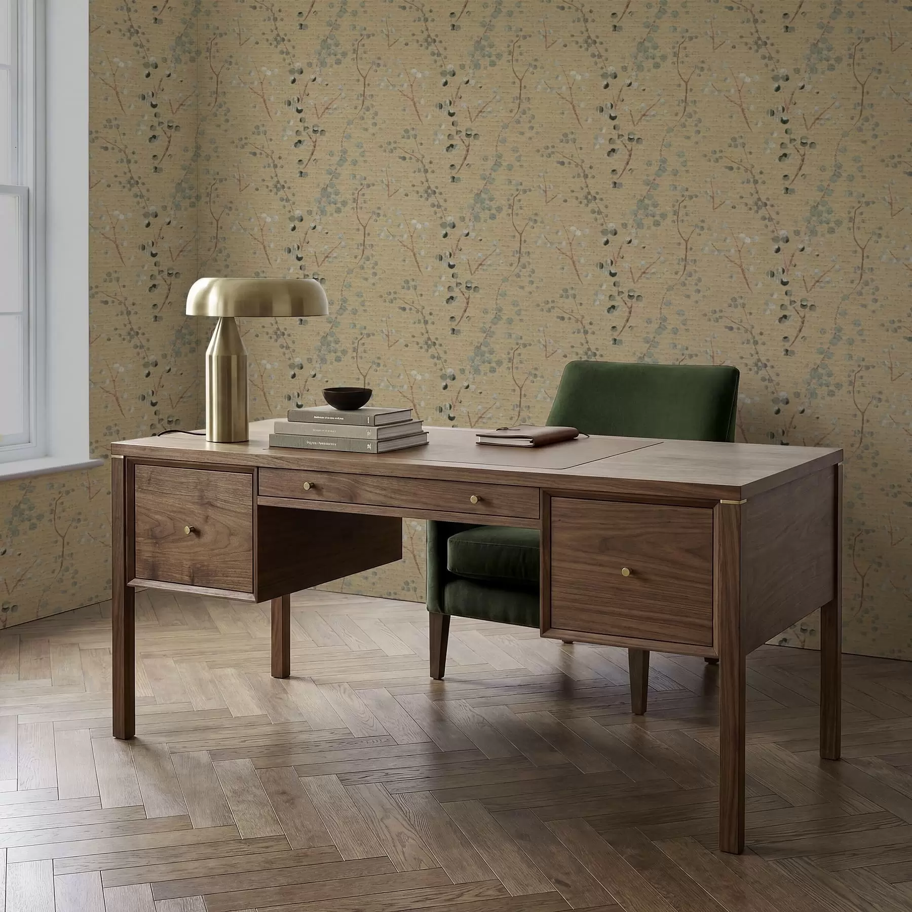 fototapeter Abstrakt botanisk mønster med sirkler a01126