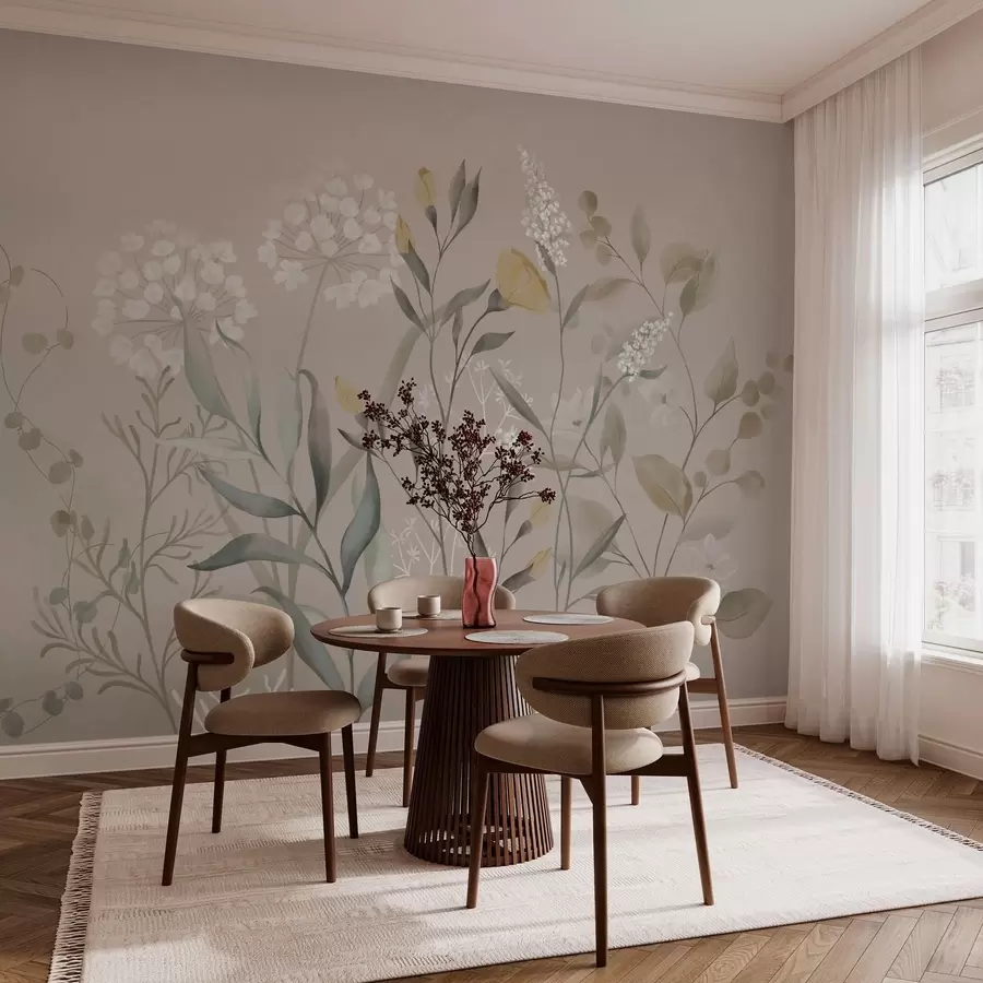 fototapeter Botanisk sammensetning i varme beige toner w05154v2