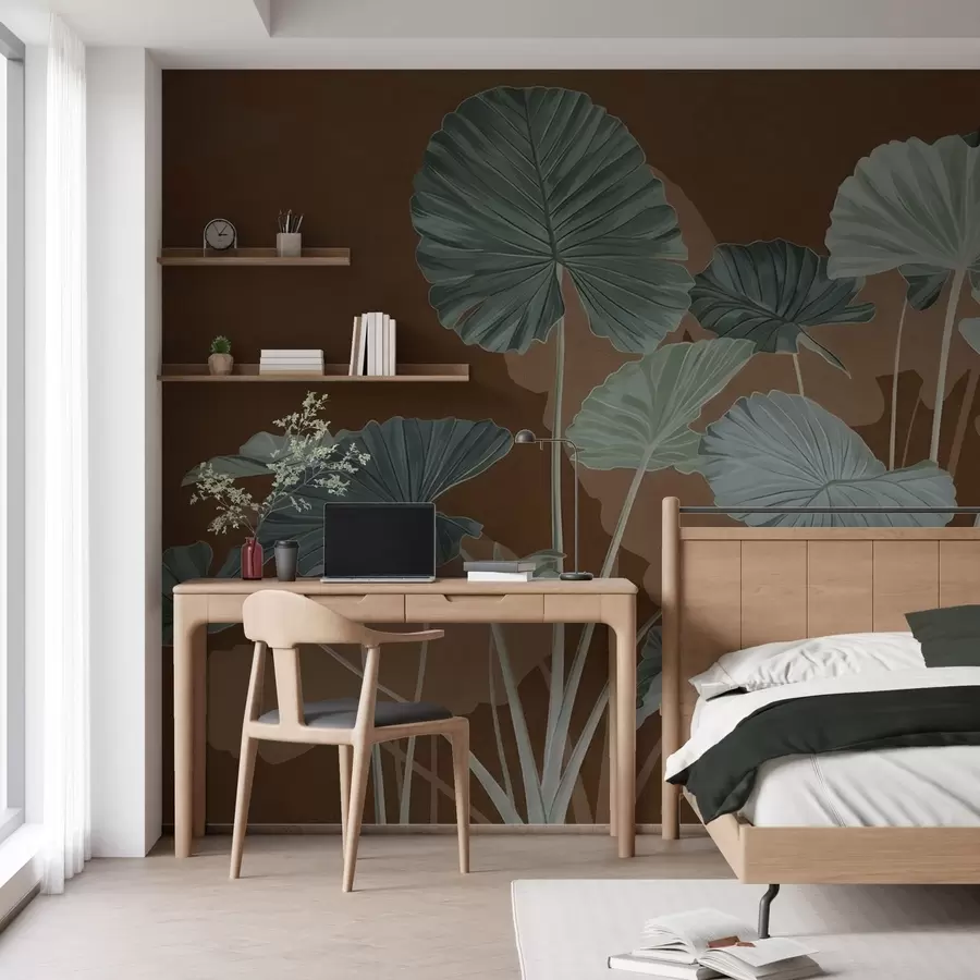 fototapeter Hagen med malte lotusblomster w05364v1