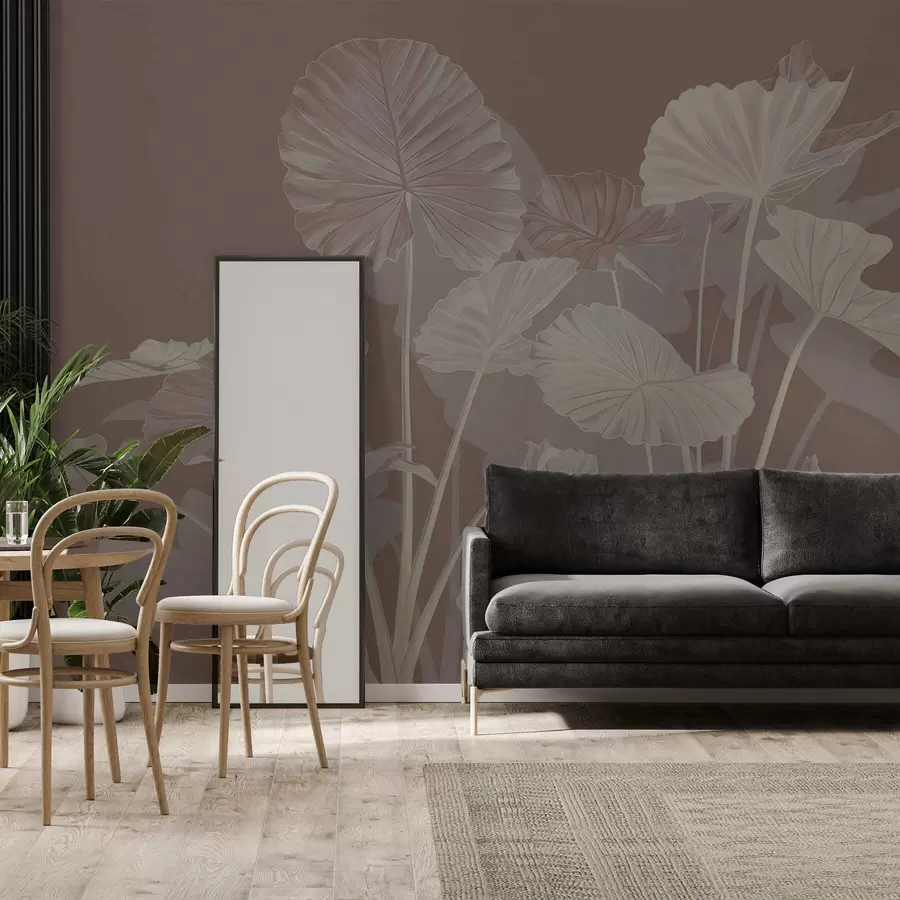 fototapeter Hagen med malte lotusblomster w05364v2