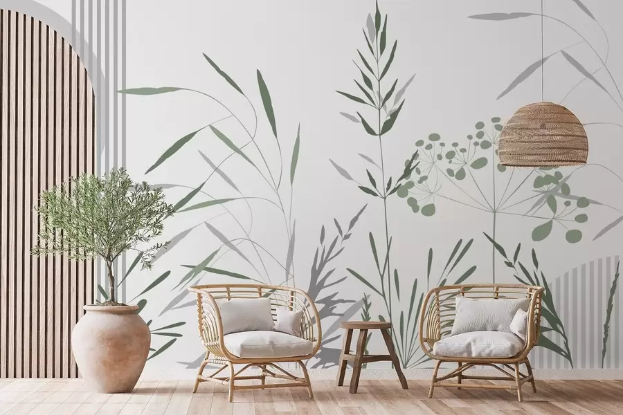 fototapeter Abstrakte silhuetter av vegetasjon w05375