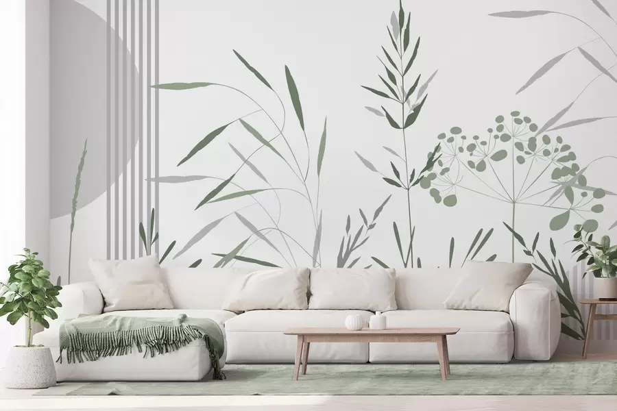 fototapeter Abstrakte silhuetter av vegetasjon w05375