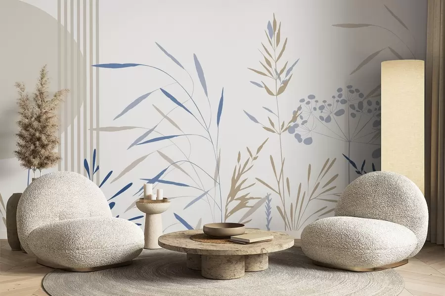 fototapeter Abstrakte silhuetter av vegetasjon w05375v2