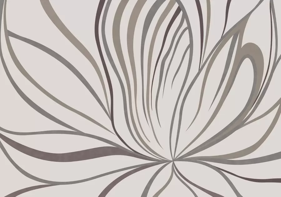 fototapeter Abstrakt blomst med linjer i grå og rosa nyanser w05392