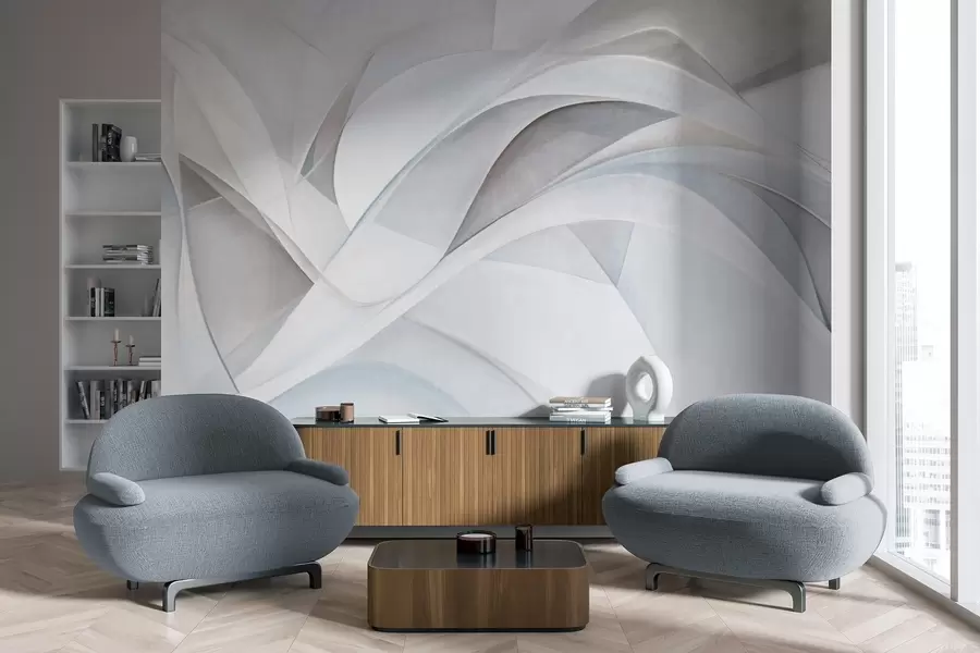 fototapeter Abstrakte, flytende former, moderne kunst med tekstur w09766v1