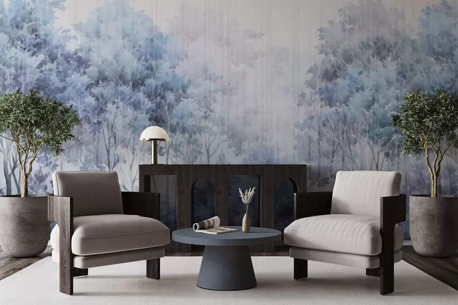 fototapeter Grønn skog og linjer w05442v1