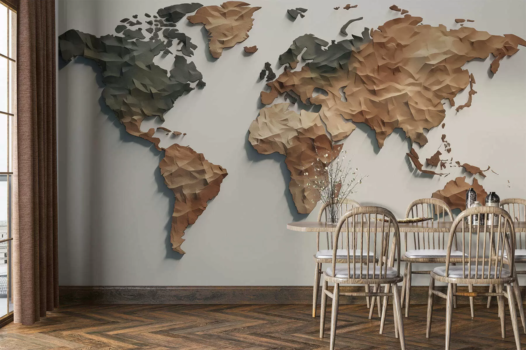 fototapeter Abstrakt verdenskart c00011