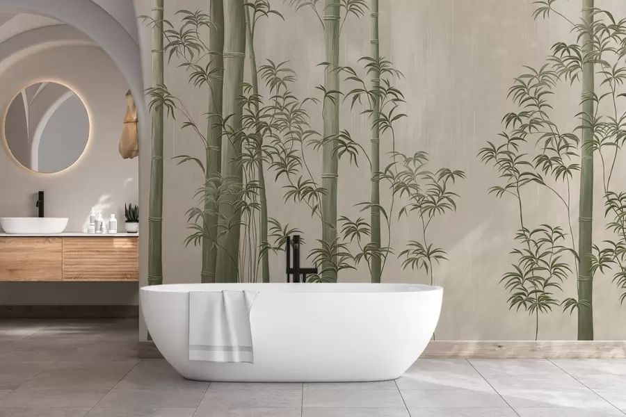 fototapeter Lysegrønn bambus  w05120v1