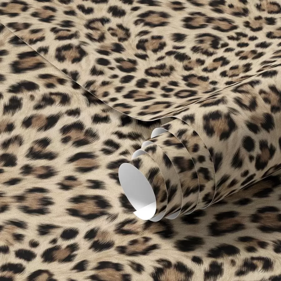 fototapeter Leopardmønster med flekker på lys bakgrunn a01151