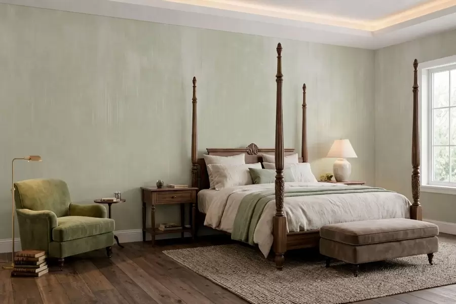 fototapeter Lysgrønn bakgrunn med en svak vertikal struktur w05121v3