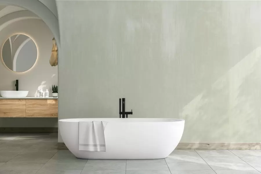 fototapeter Lysgrønn bakgrunn med en svak vertikal struktur w05121v3