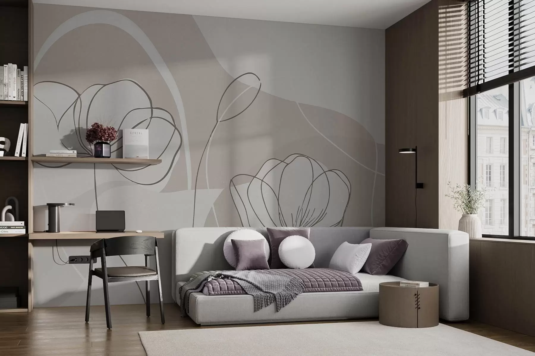 fototapeter Minimalistiske blomster w09779