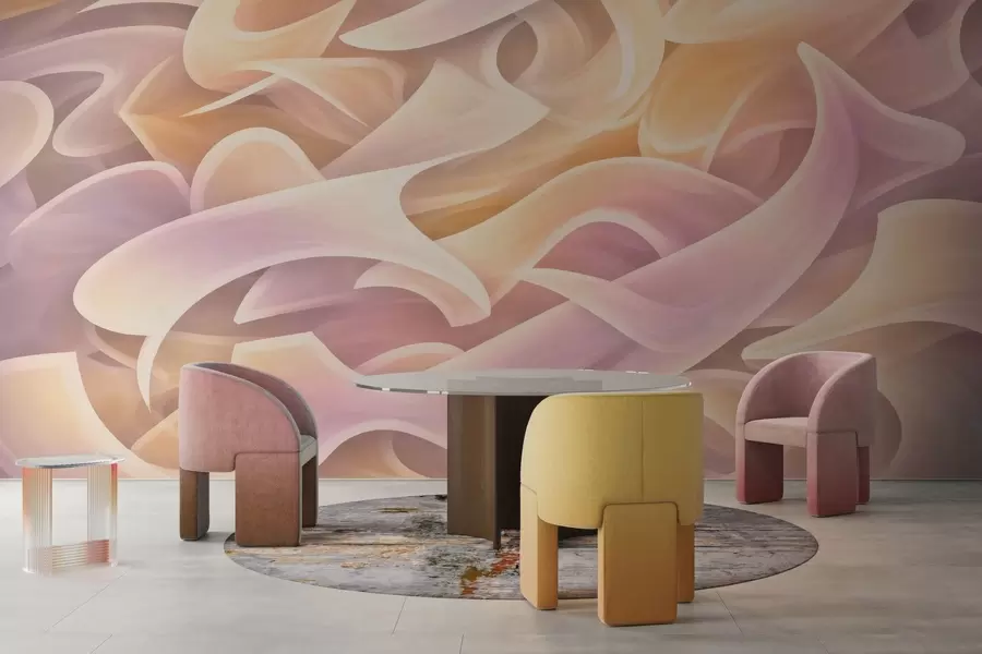 fototapeter Sammenflettede abstrakte linjer w05450