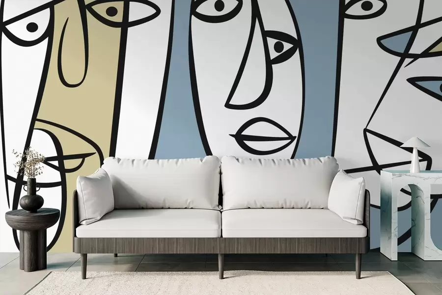 fototapeter Abstrakte ansikter w05504v1